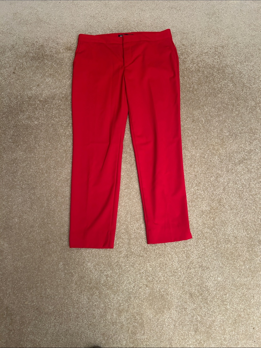 Women's Red Slim Ankle Pants